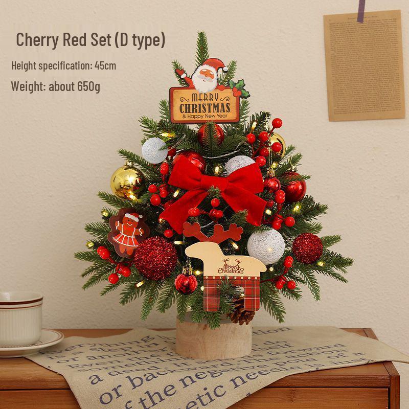 2024 Mini Christmas Tree with Lights: Stylish Tabletop Ornament for Home Decor