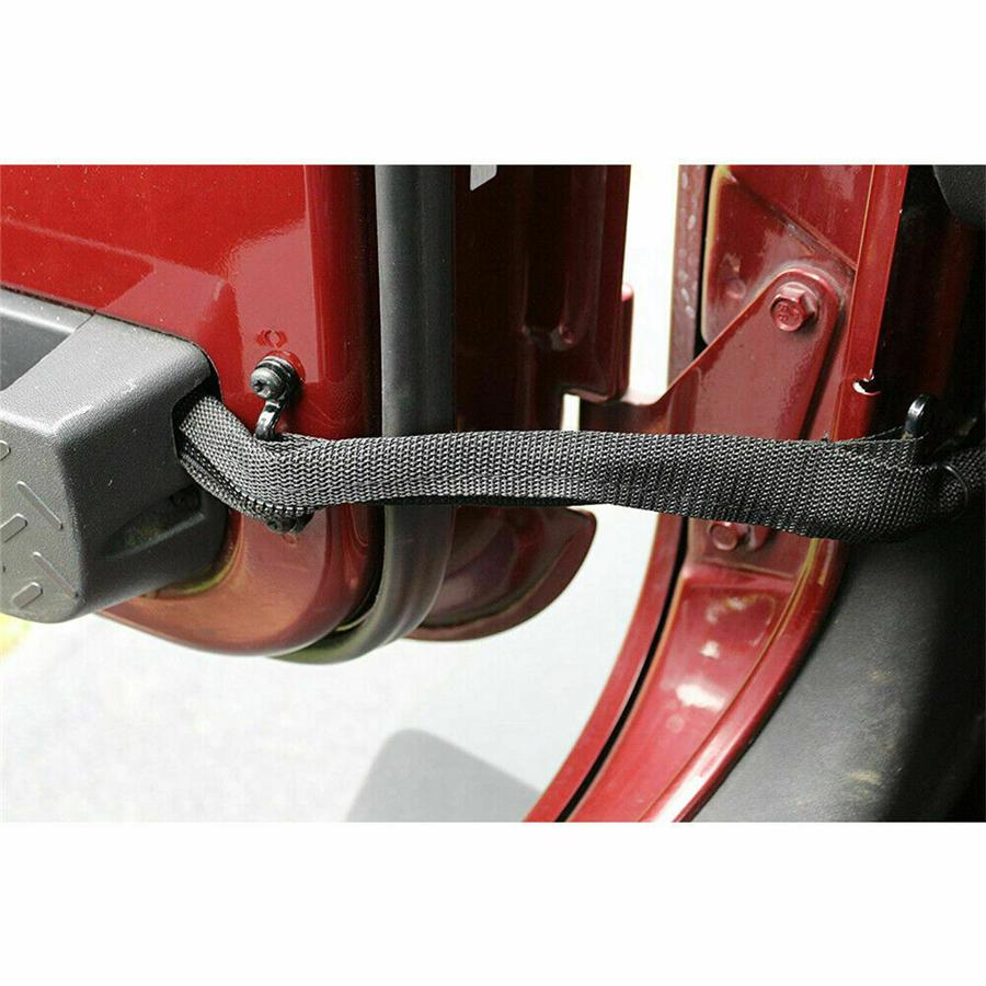 2Pcs Door Limiting Straps Oxford Cloth Belt Black For Jeep Wrangler JK 2007-2017