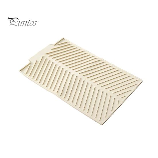 

Силиконовый коврик для слива воды для кухонной стойки, нескользящий, термостойкий, сушильный коврик со встроенным сливом, складной коврик для сушки посуды, аксессуар для кухонной мойки бежевый