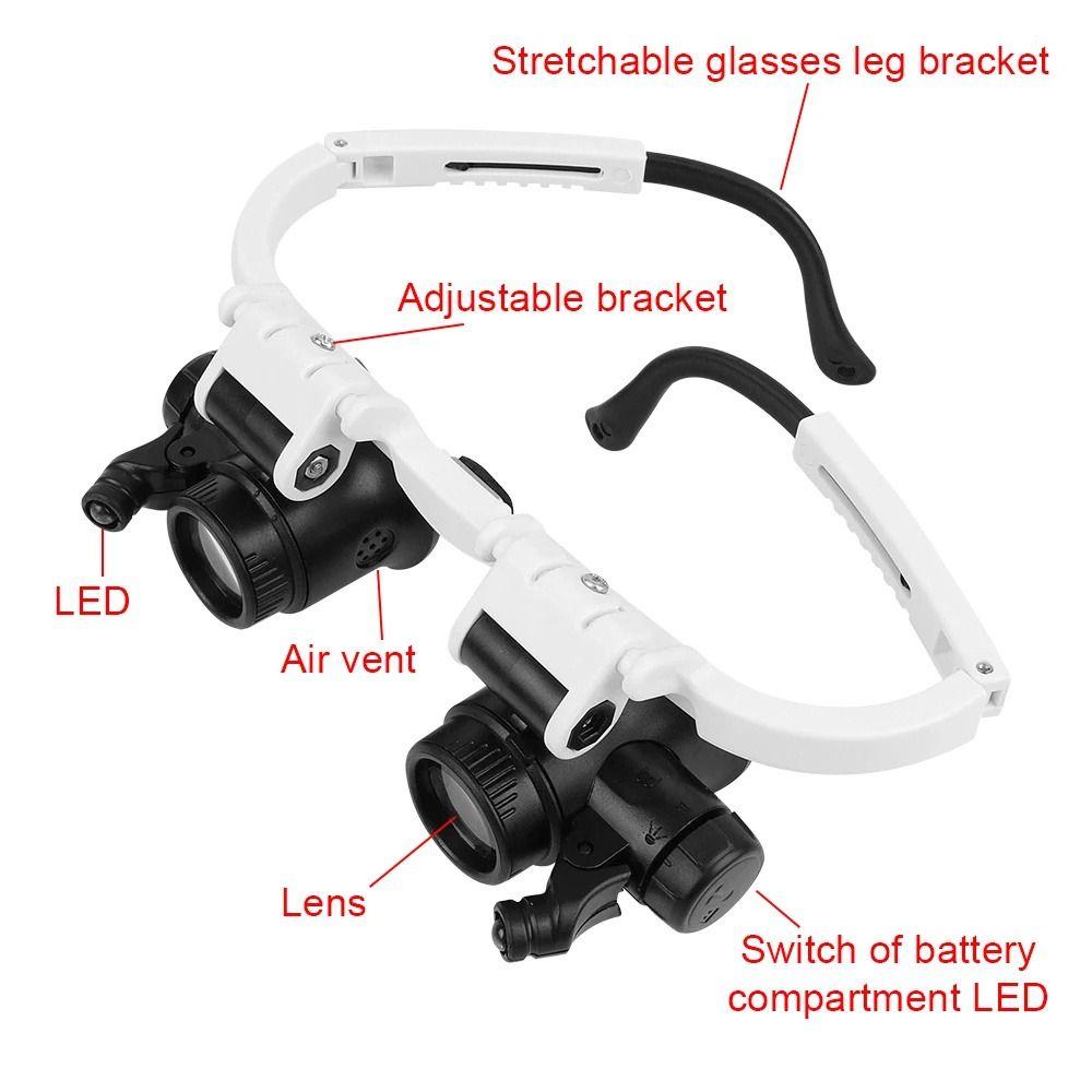 Goggles- Binocular  Glasses Headband Magnifier Lens Magnifying Glass  Optical Glass Tool
