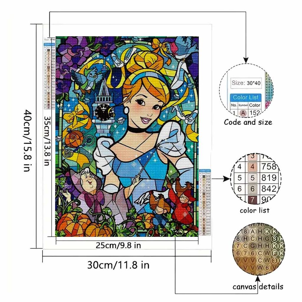 5D Diy Diamond Painting The Princess and The Castle Full Drill Rhinestones Mosaic Embroidery Handmade Products Home Decor Gift