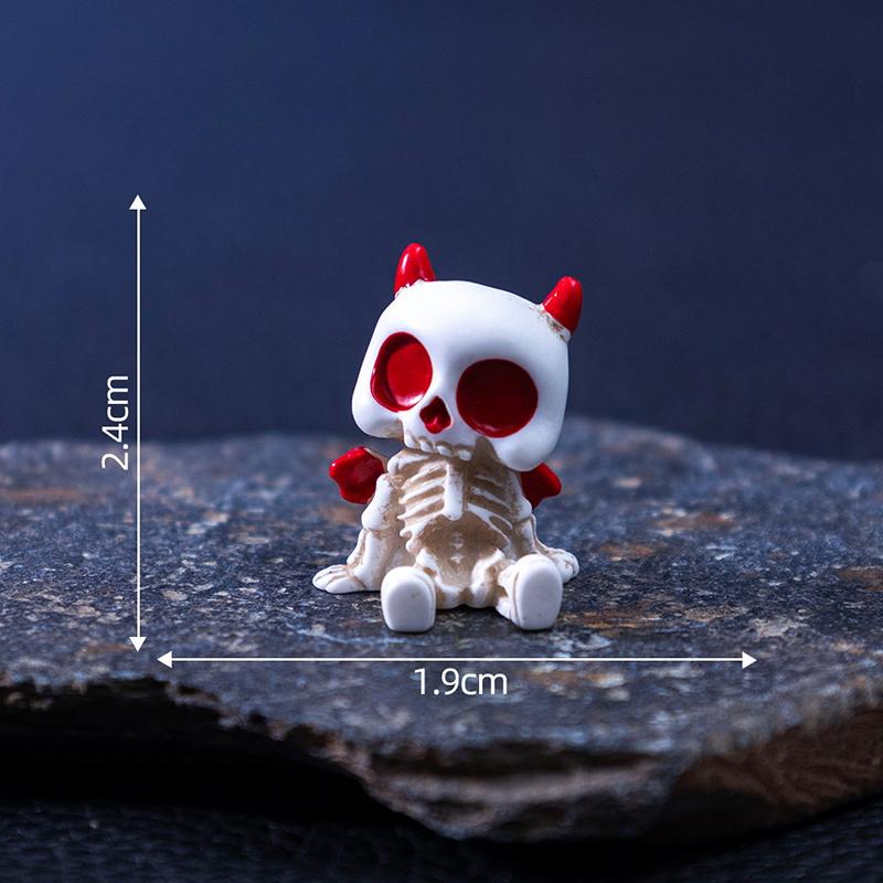 8pcs Halloween Candy Pumpkin Skull Figurines, Cute DIY Decorations And Accessories, Miniature Landscape Ornaments