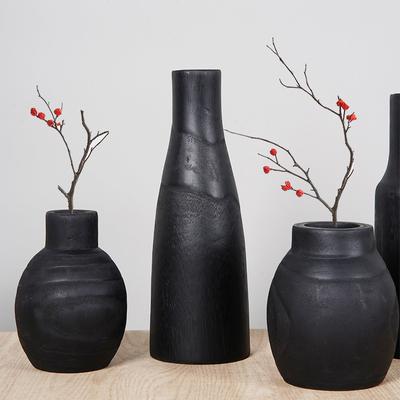 1Pc Künstliche Blume Vase Wohnzimmer Topf Holz Langlebig Pflanzer Wand Dekor