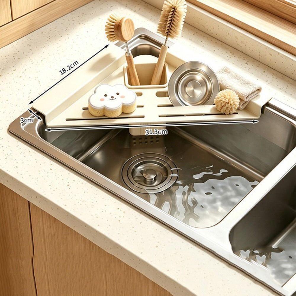 with Draining Cup Sink Drain Shelf Triangular Shape Dish Drying Rack Sink Corner Rack  Kitchen Sink