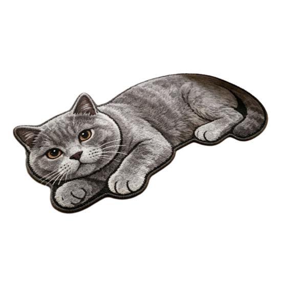 Slip Resistant Door Mat Cute Cat Bathroom Rug, Anti-Slip Absorbent Bath Washable Plush Tile And Wood Floor Kitty for Entrance Kitchen Home Decor