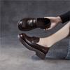 Johnature Genuine Leather Women's Shoes Soft Soled Loafers British Style Thick Soled Slip-on Shoes