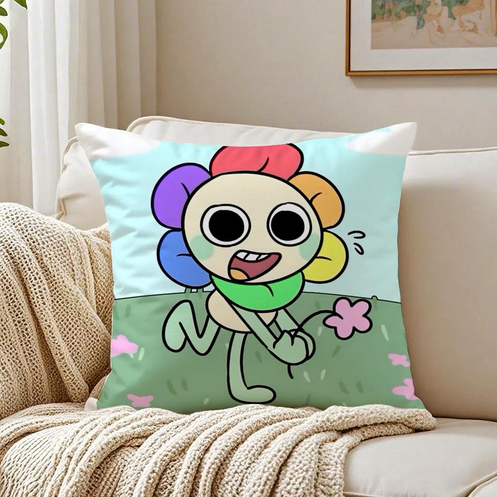 Creative Indie Game DDandys WWorld Cushion Cover Linen Pillowcase Soft for Sofa Bed Home Room Decor