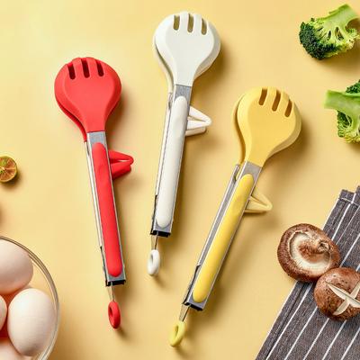 Silikon-Lebensmittelklammer mit Ständer, Verbrühungsschutz, zum Aufhängen, multifunktionale, lange Griff-Steak-Fleisch-Grill-Servierklammer