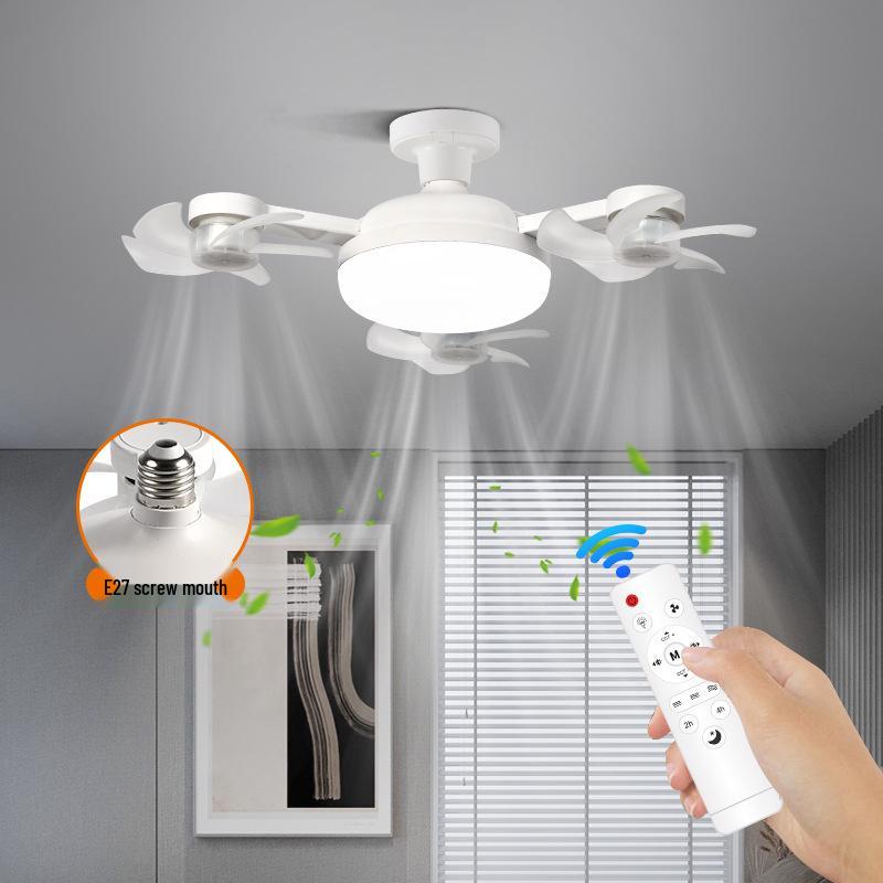 Integrated LED Ceiling Fan Light with E27 Screw for Restaurants and Homes
