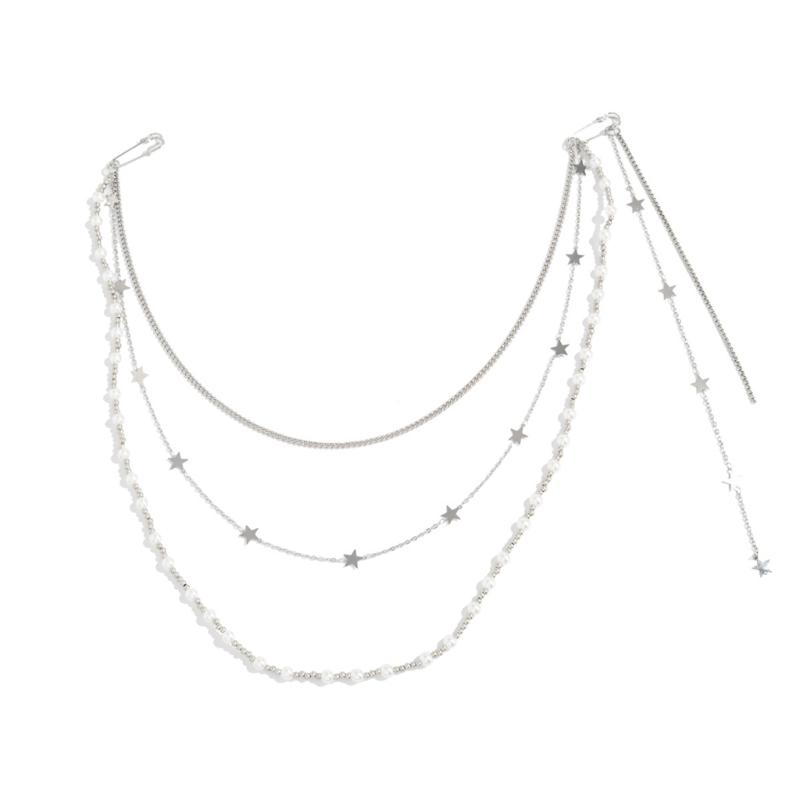 Stilvoller Perlenquasten Halsketten-Brosche mit Kunstperlen Modische Bekleidungsaccessoires für Partys und die Arbeit