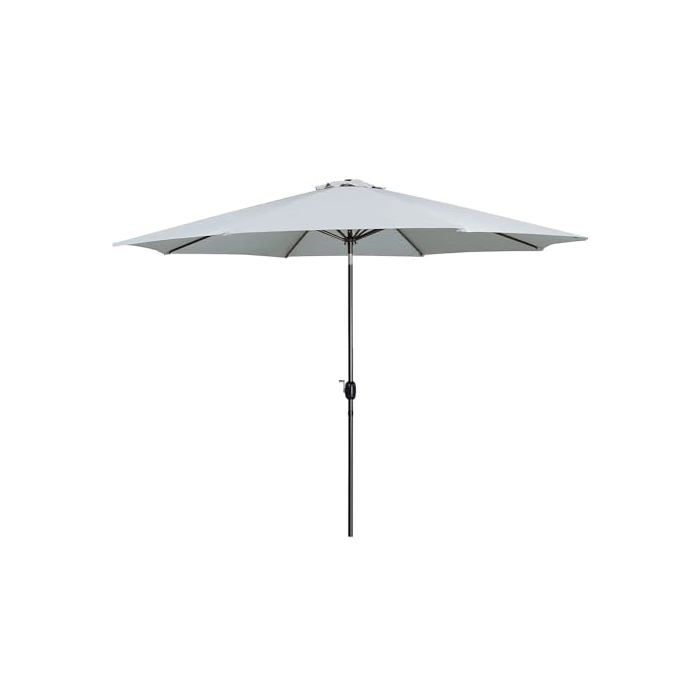 Hexagonal Steel Parasol - MARBUENO SUMMER - D300 Cm - White - 8 Ribs - Foldable and Portable - Chimney Type Roof