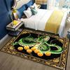 Anime Dragon With Golden Ornate Border Print Area Rug, Cartoon Non‑Slip Floor Mat for Living Room Bedroom Home Decor