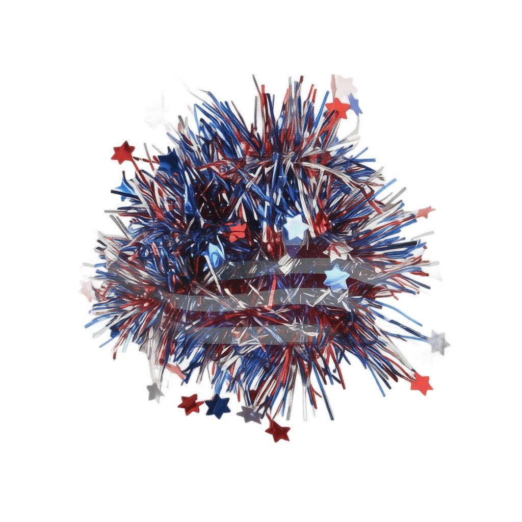 Patriotic Metallic Pom Poms for Celebrations Red White and Blue Striped Handheld Cheer Accessories for Events and Parties USA Theme