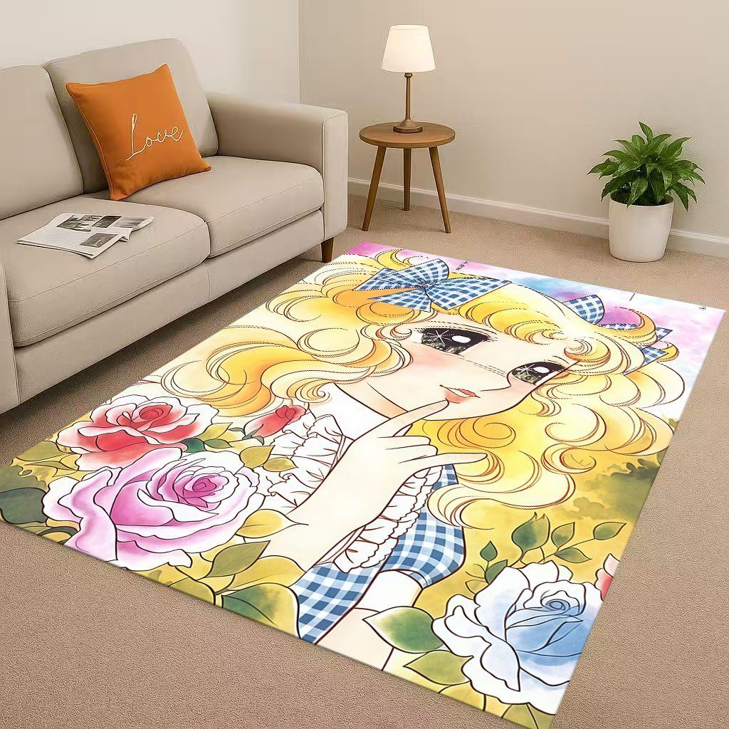Cartoon Candy Candy Sweet Girl Anime Room Non Slip Area Rug Soft Carpet for Bedroom Playroom Sofa,Easy Clean Home Decor Doormat
