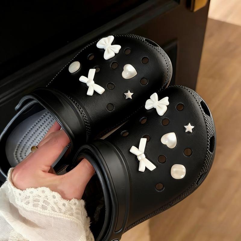 Shoe Charms Detachable Imitation Pearl Bow Heart Shape DIY Shoe Decor Accessories for Women Daily Shoe Bag Ornament Use