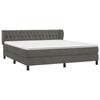 Maison Exclusive - Sommier à lattes de lit et matelas Gris foncé 180x200cm Velours