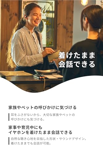 NTT sonority nwm (Noom) Open-Ear Earphones, Earspeaker, Non-Closure, Wired, nwm MWE001 / PSZ Technology, Air Conduction, Ambient Sound Capture, Lightw