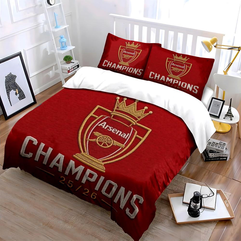 Arsenal Campioni Set Biancheria da Letto Biancheria Copripiumino Set Copripiumino Federe Decorazioni per la Casa (1 * Copripiumino 2 * Federe, senza piumino)