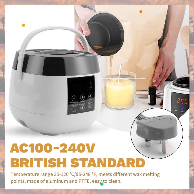 2025 Trend Topitor de Ceară pentru Fabricarea Lumânărilor Topitor de Ceară pentru Fabricarea Lumânărilor Afișaj LED de Temperatură Pentru Adulți Începători, Ceară de Soia UK Pl