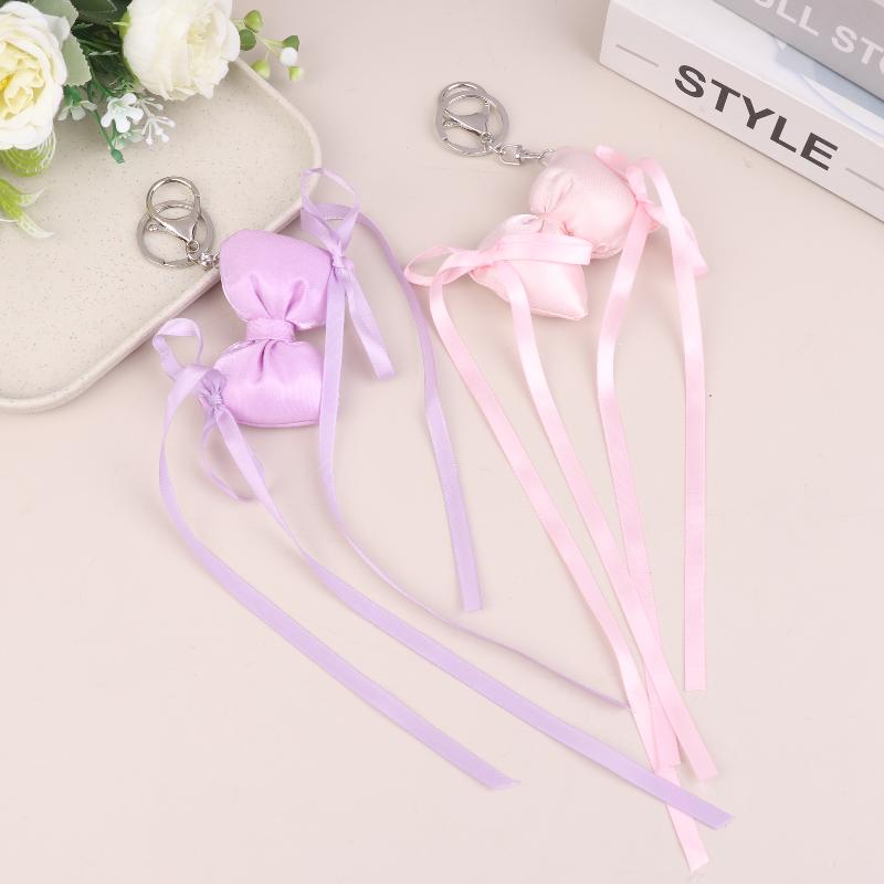 Mini Bowknot Pendant Bag Accessories Cute Decoration For Bag Fluffy Soft Accessories Women'S Phone Case Keychain Pendant
