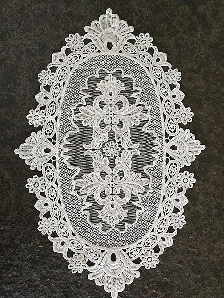 

Французская романтическая кружевная вышивка овальный стол коврик тарелка чашка подушка кухня ресторан отель подставка под стакан банкет вечеринка кофе Oval 18x30cm