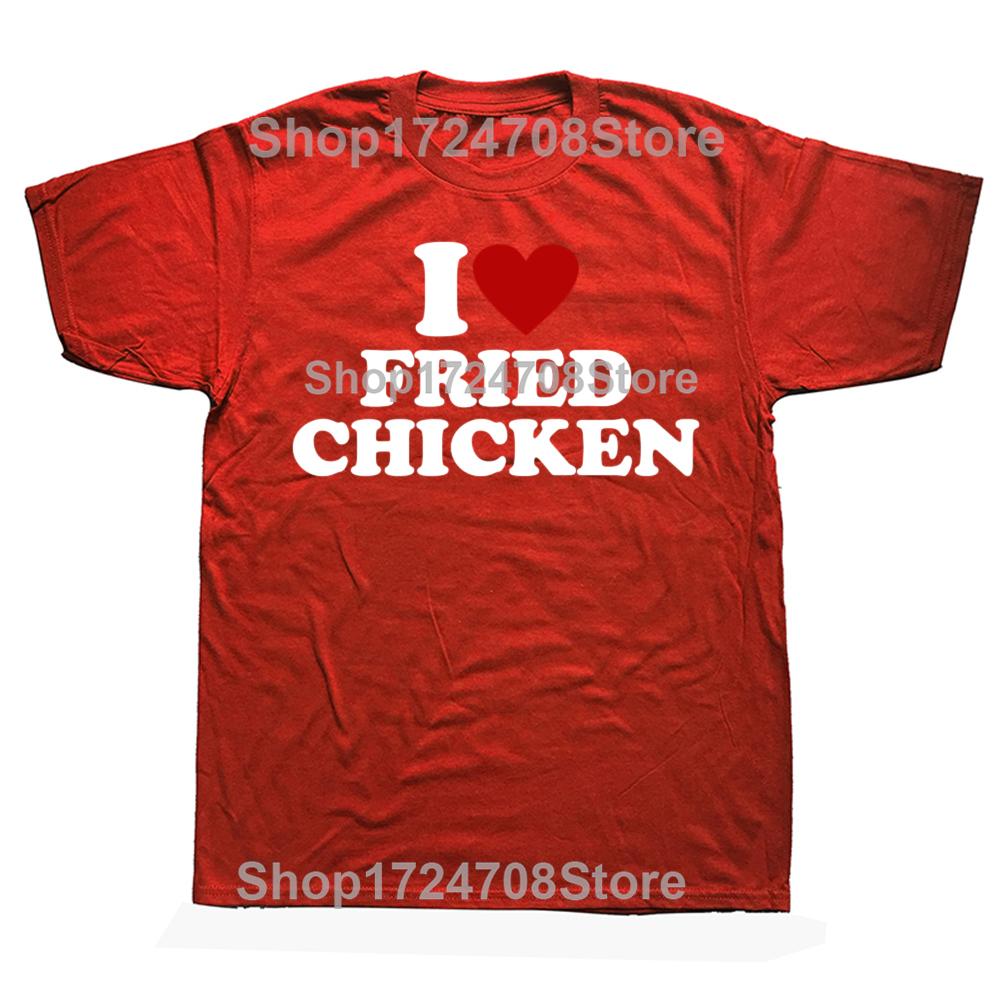 Funny I Love Fried Chicken Graphic Tshirts Men Womens Fashion Casual Tshirt 100 Cotton Loose I Heart Fried Chic T Shirt S
