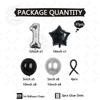 37pcs Black Pentagram Balloon Silvery Number Birthday Balloon Set Birthday Party Decoration Festival Supplies