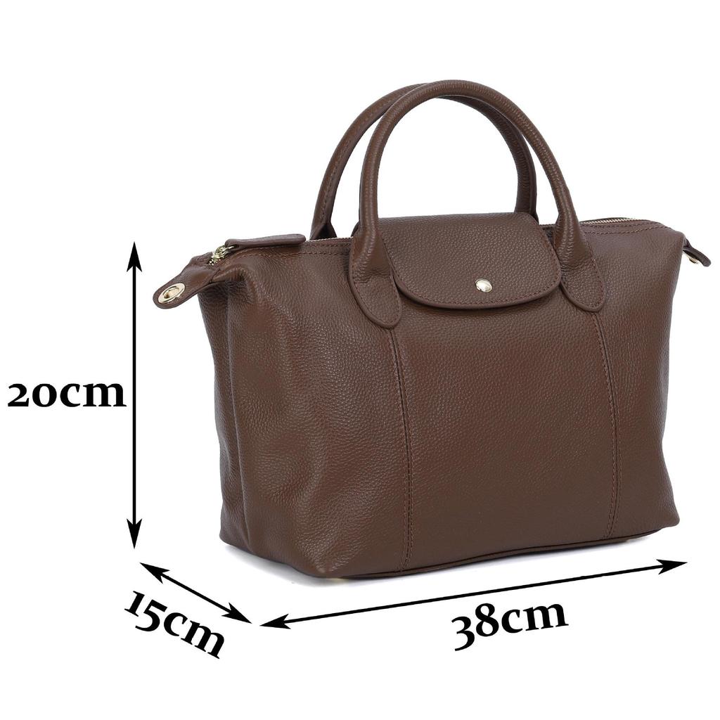 Borsa a Spalla da Donna in Vera Pelle di Vacchetta Stile Urbano Coreano