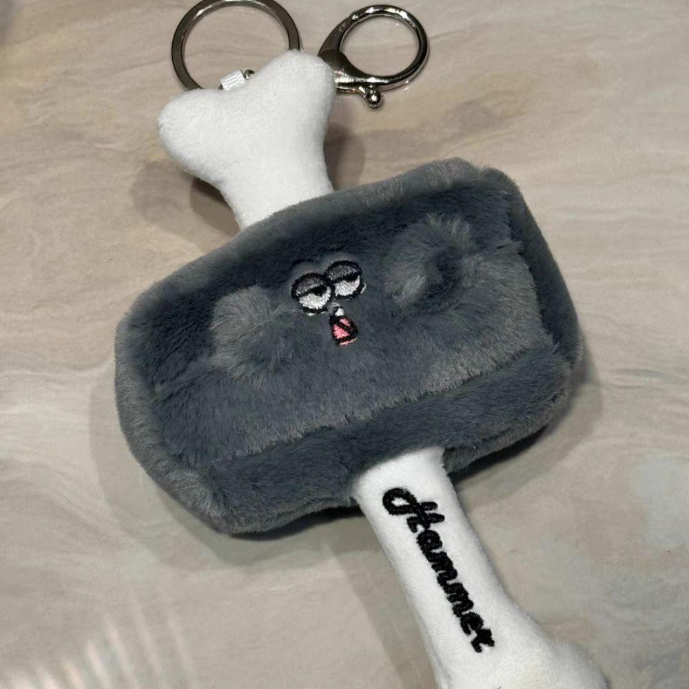 Soft Cartoon Hammer Plush Pendant PP Cotton Stuffed Toy Key Chain Children Girl