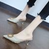 Fashion Outside Pointed Toe Shoes Summer 2025 Shoe High Quality Women's Slippers and Ladies Sandals Designer Luxury Stylish 39 Slides