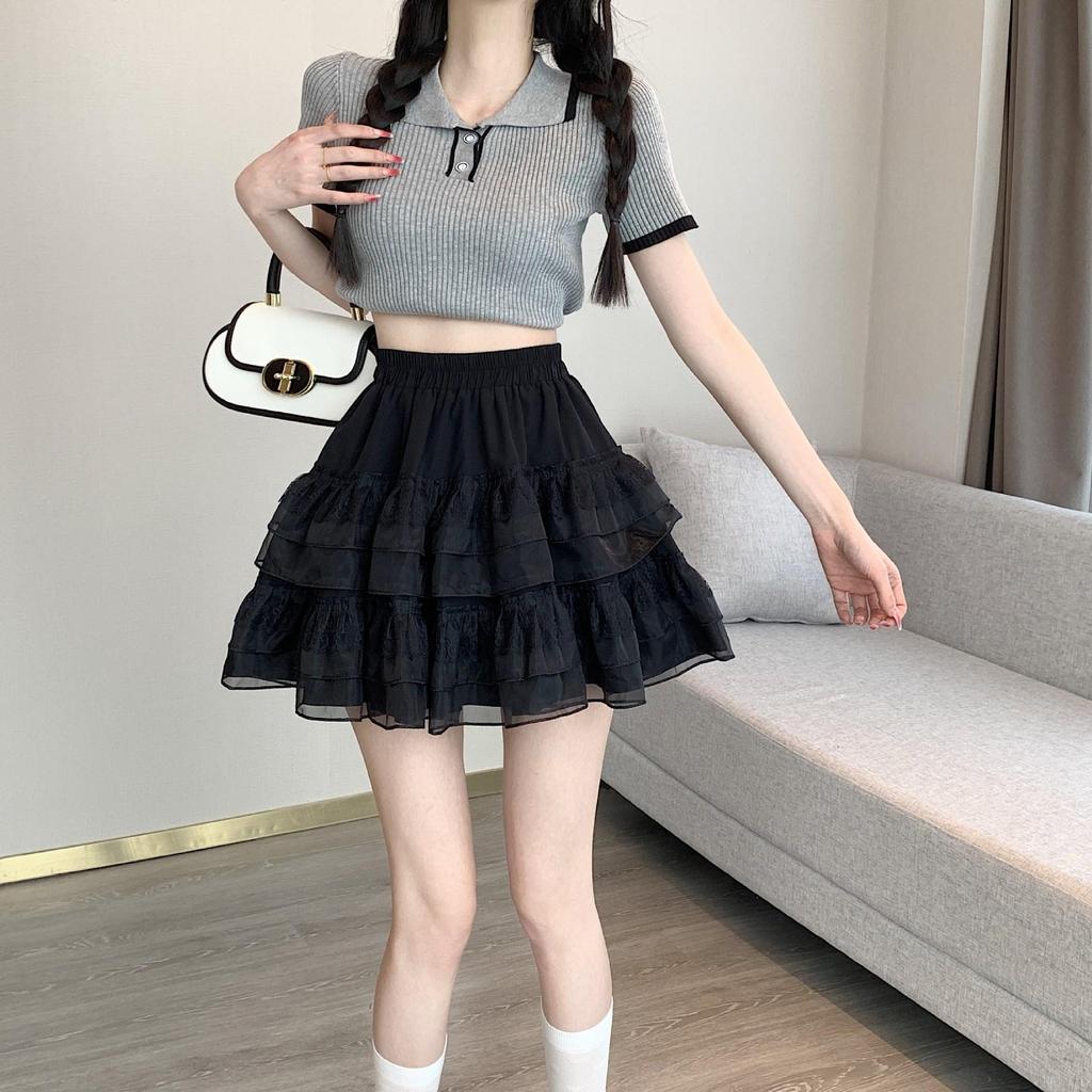 Spring 2025 Women's A-Line White Tulle Mini Skirt