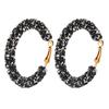 Sparkle Hoop Earrings For Women Punk Rock Big Crystal Black White Color Personality Retro Exaggeration Fashion Jewelry Kae157