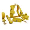 Yellow Velvet Dog Collar & Anti-Escape Leash Combo