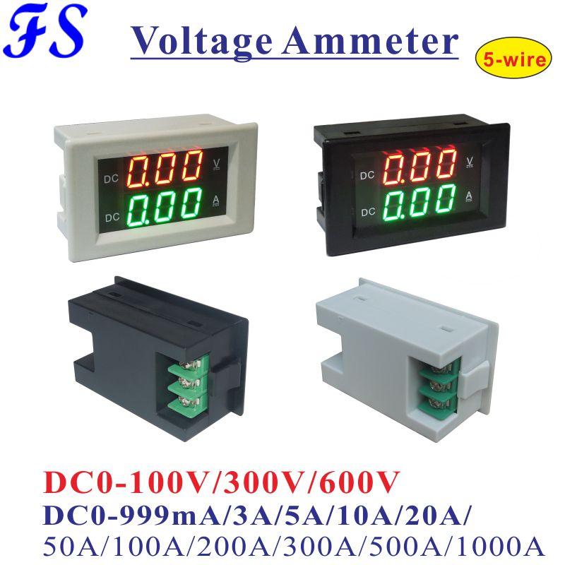YB4835VA Digital Voltmeter Ammeter DC 0-100V 300V 600V Panel Amp Volt Voltage Current Meter 10A 20A 50A 100A 200A 300A 500A