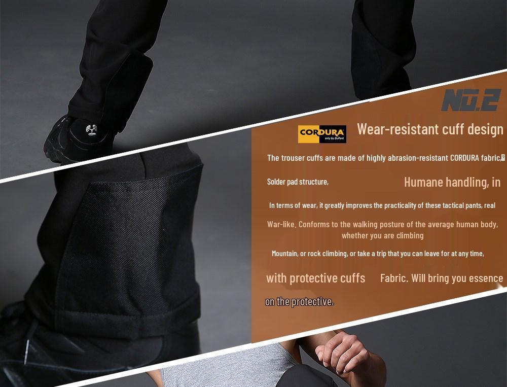 Angken Men's Winter Softshell Fleece-Lined Windproof Tactical Climbing Pants