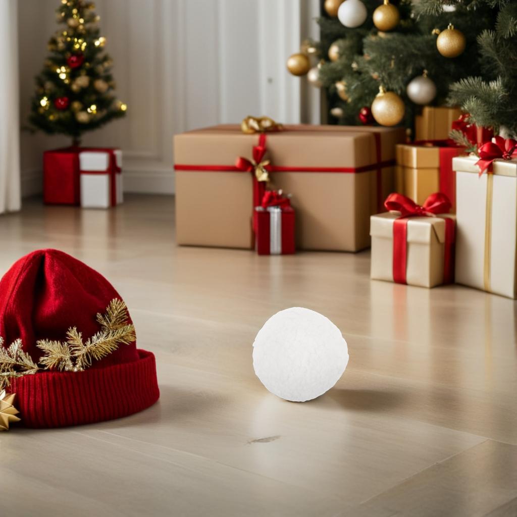2Pcs Large White Polyester Pom Poms 15Cm Soft Craft Balls for DIY Snowman Christmas Decor Indoor Outdoor Holiday Decoration