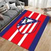 Red-Blue Striped Carpet with Emblem Suitable As a Non-slip Mat for the Living Room or Bedroom Sofa