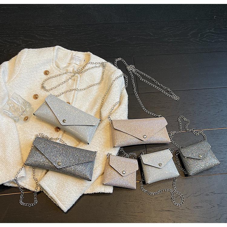 Damska mała cekinowa torebka damska letnia nowa moda mała długa torebka niszowa przekątna torebka na ramię