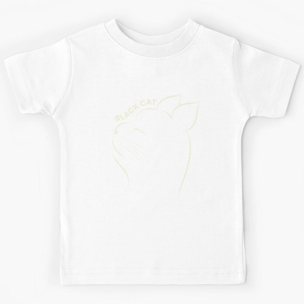 Black Cat Minimal Art Kids T-Shirt 170