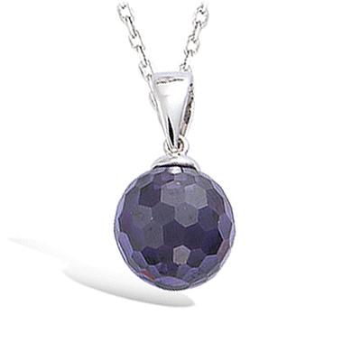 [N4033] - Amethyst 'Linda' Silver Pendant - 10 Mm