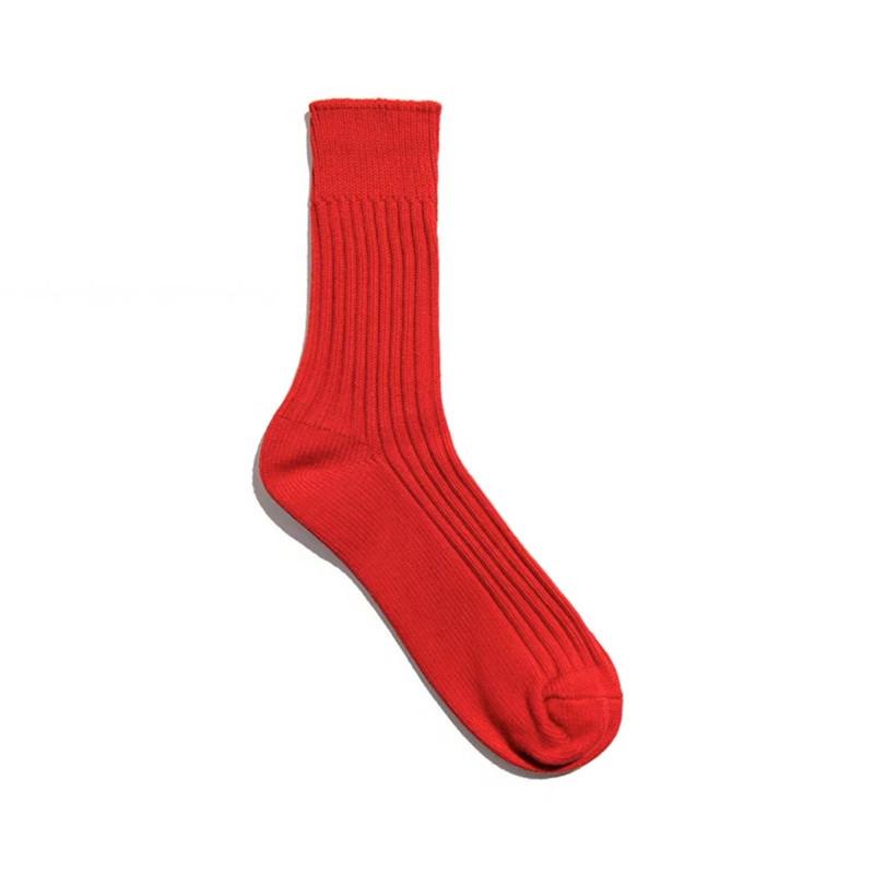 Trendige Marke Herren Unifarbene Doppelnadel-Dickgarnsocken Yu Wenle Gleicher Stil Leuchtendes Grün Baumwollsocken Sportsocken
