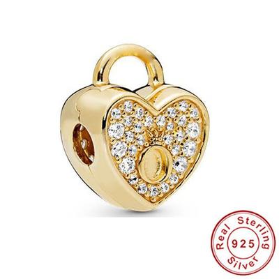 Clip per blocco percorso dorato Stella Freccia Pettine a miele Corona Perlina Adatta Ciondoli moda originali Collana in argento 925 per donna Fai da te