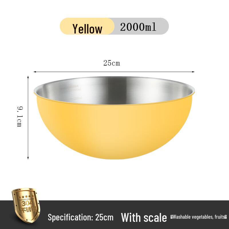 

ZISIZ 304 Stainless Steel Mixing Bowl with Scale