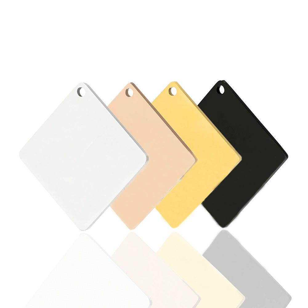 WTEMPO 2PCS Stainless Steel Round Square Tag Keychains Jewelry Pendant Key Chains Can Be Engraved Handbag Packback Car Key Pendants