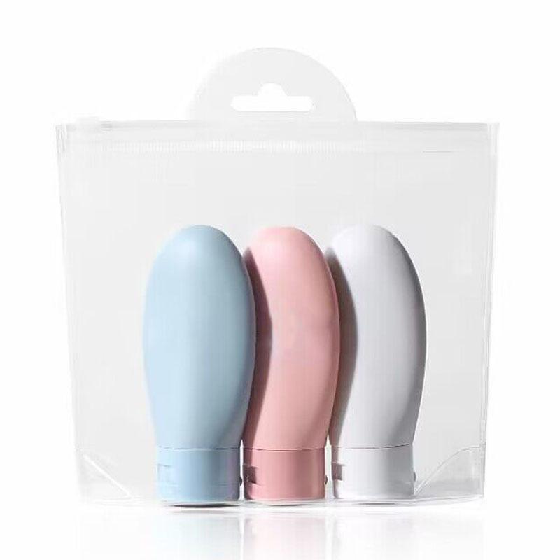 3Pcs Soft Silicone Refillable Bottles Set Lotion Shampoo Squeeze Tube Container Empty Bottle Travel Botttle Beauty Makeup Tools