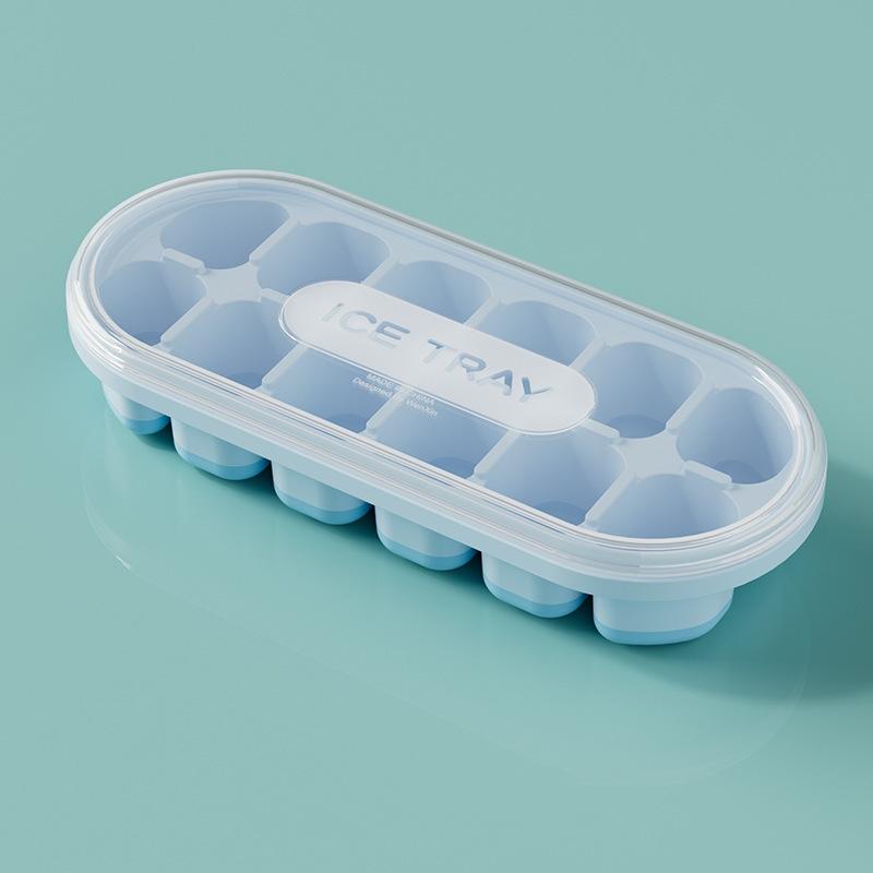 12 Grid Single-Layer Tray With Transparent Ice Storage Box Ice Cream Ice Cube DIY Homemade Refrigerated Drink Kitchen Tools