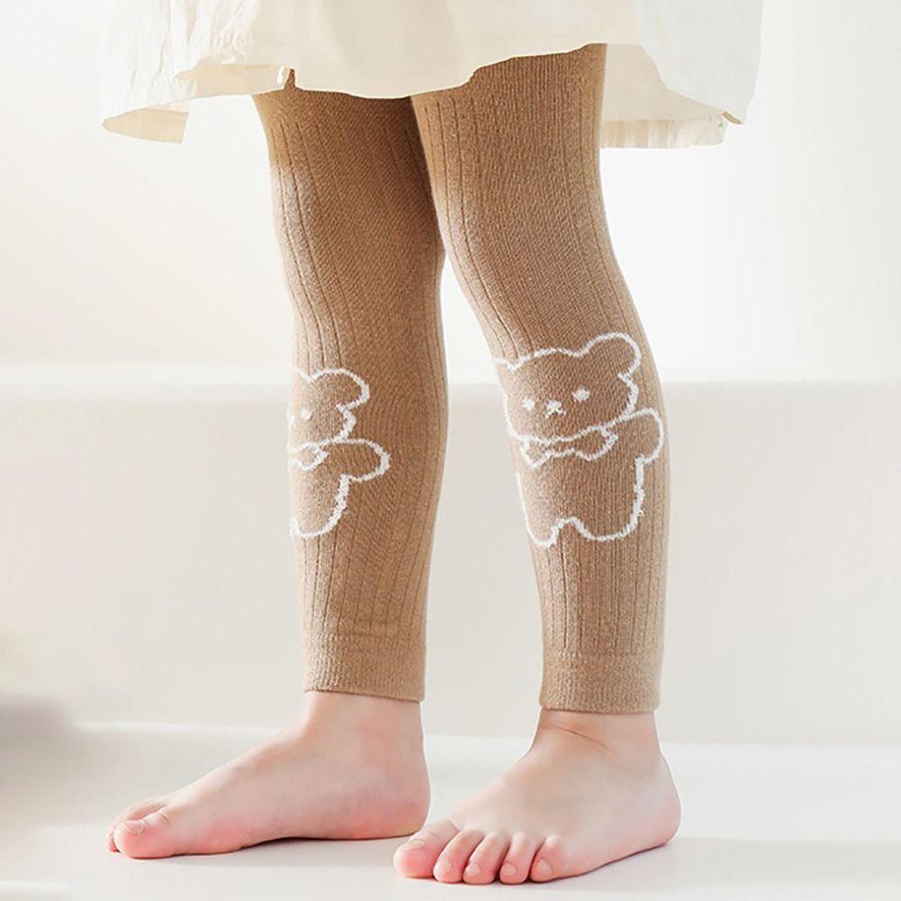 Cartoon Bear Children's Cropped Pants Elastic Waist Kids Skinny Pants  Spring Autumn