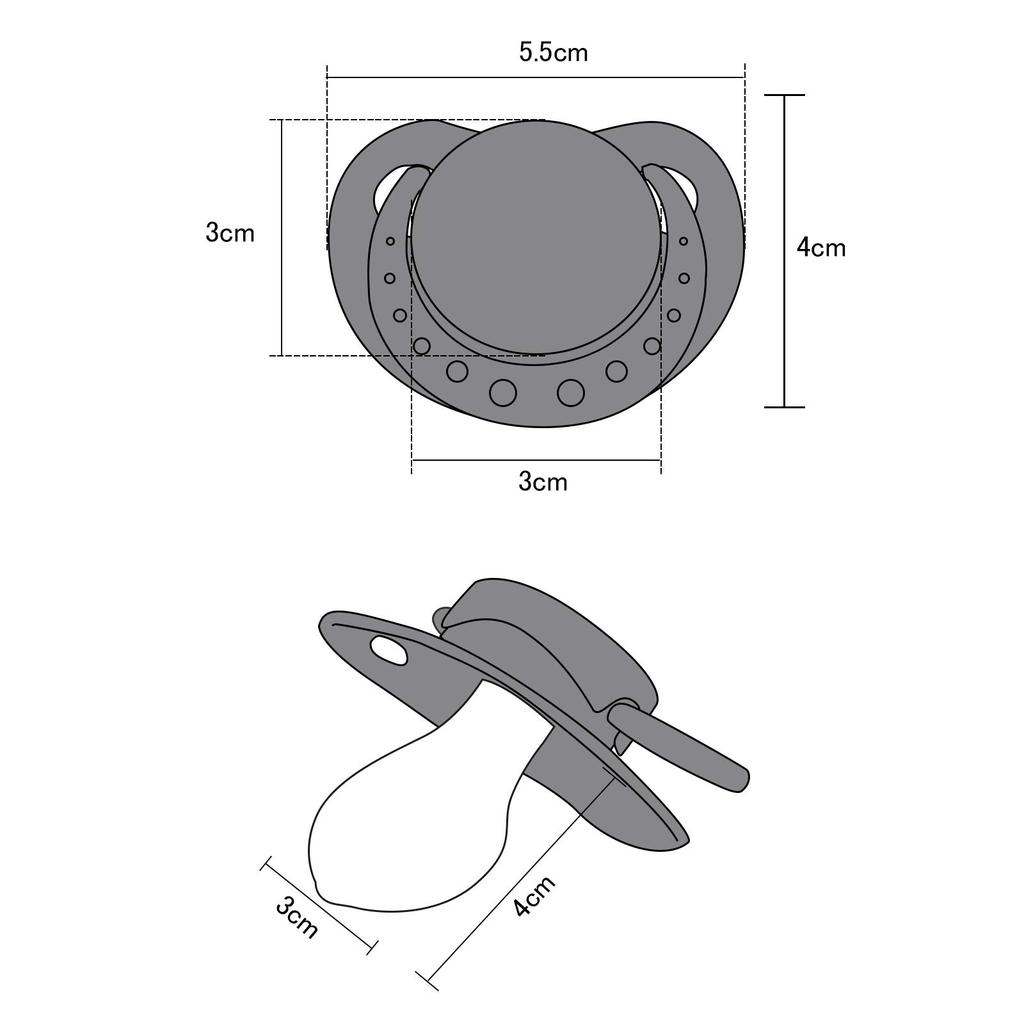 LittleForBig Schnuller für Erwachsene, Herzförmig mit Punkten (3er Set) - Grün, Lavendel-Lila und Schwarz