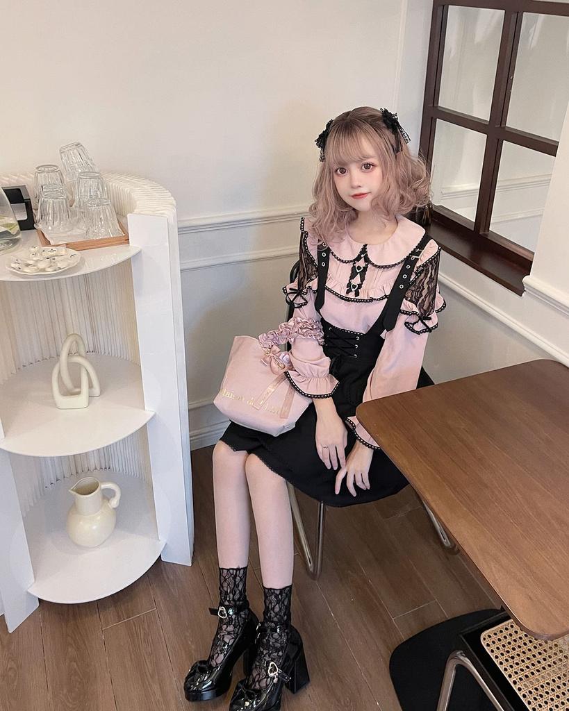 [Milky Time] Women's Casual Blouse and Skirt Set (L)