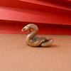 1pc Traditional Brass Snake Figurine Traditional Brass Figurines Zodiac Collectible Desk Ornaments Home Office Decor Tea Pet